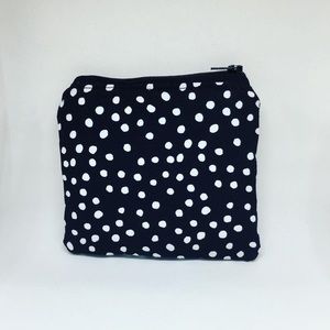 Mini bag/pouch/in black poka dot print